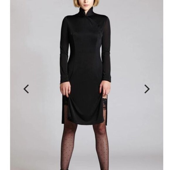 Mandarin Long Sleeve Bond Girl Dress - Picture 1 of 4